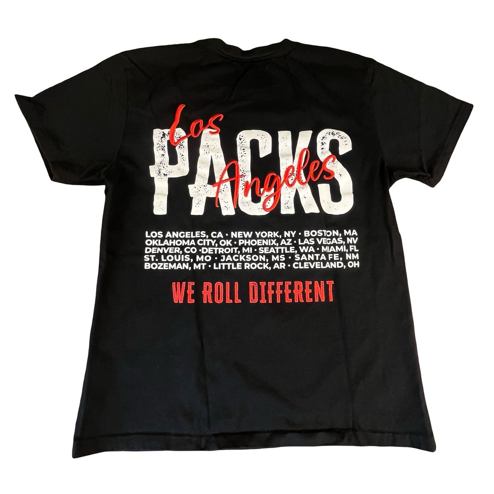 Los Packs Los Angeles We Roll Different Graphic T-Shirt Black Mens Medium